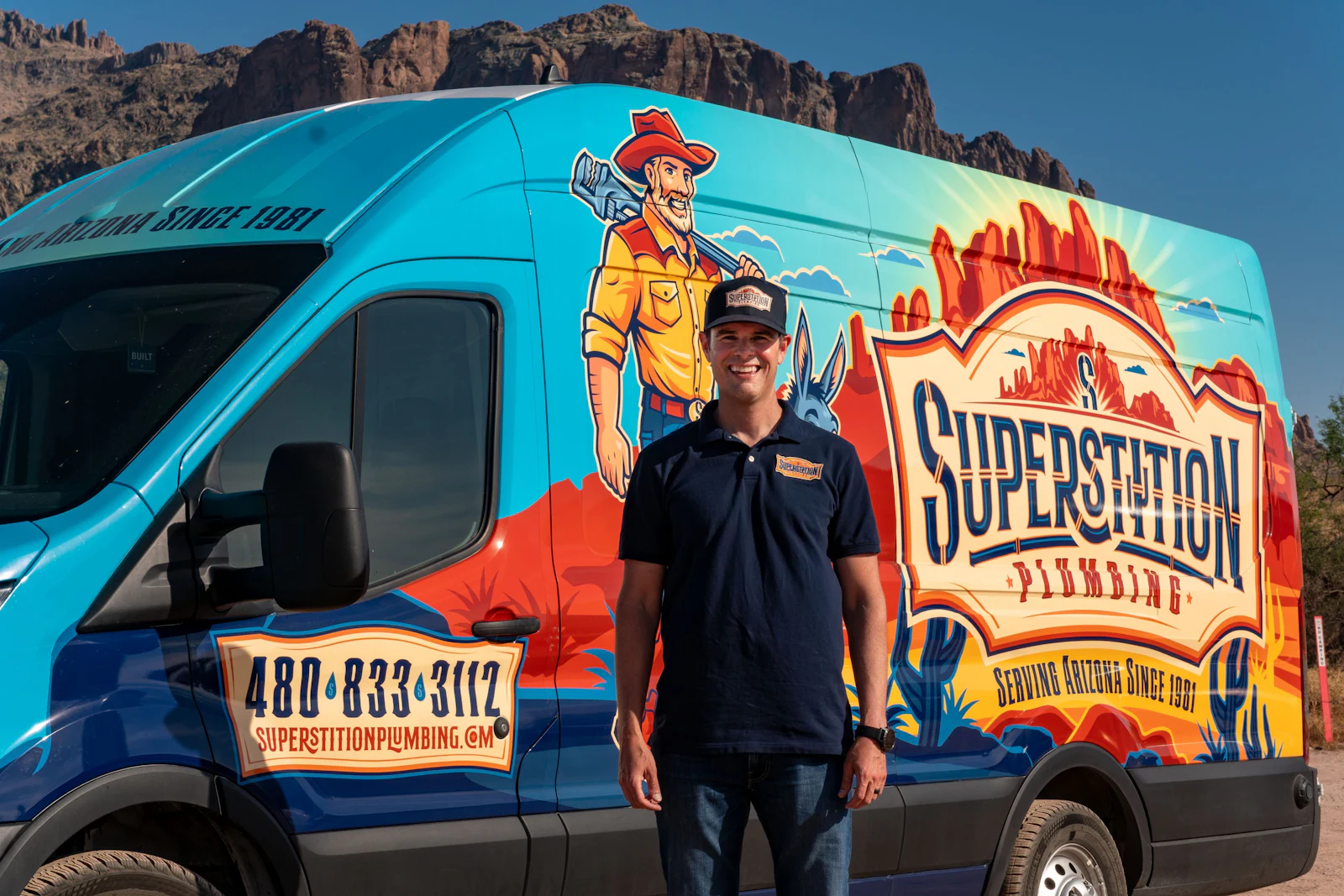 Superstition Plumbing technician repairing a sink in a Mesa home